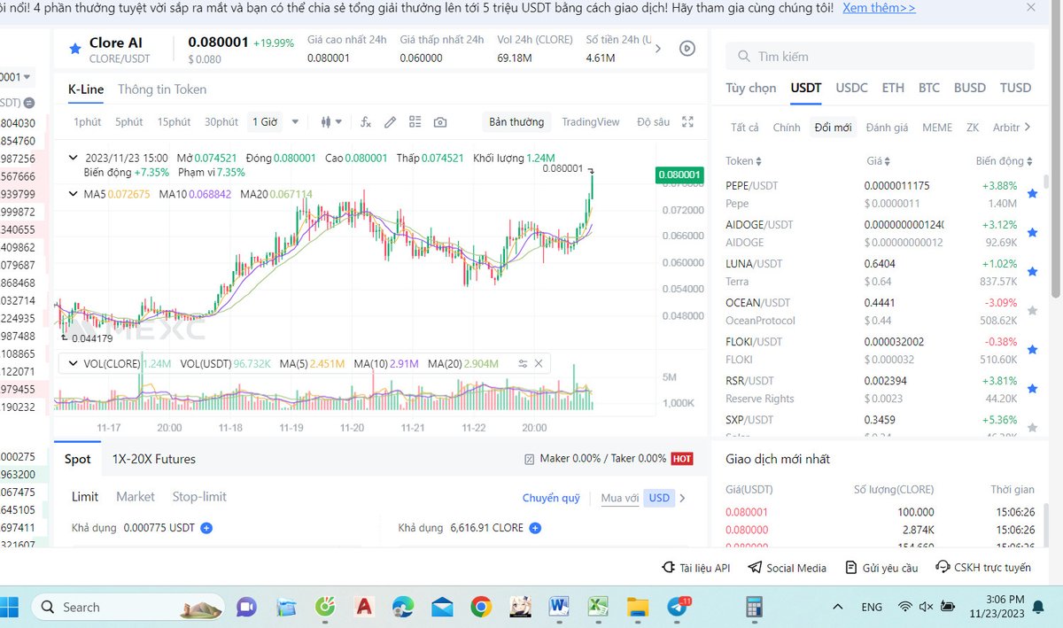 ricko_zoo's tweet image. #cloreAI
khi mình viết bài này thì #cloreAI đã lấy đà bay tiếp
cáp vốn hóa 12 triệu đô ,giá sẽ x10 giá này ,anh em chú ý