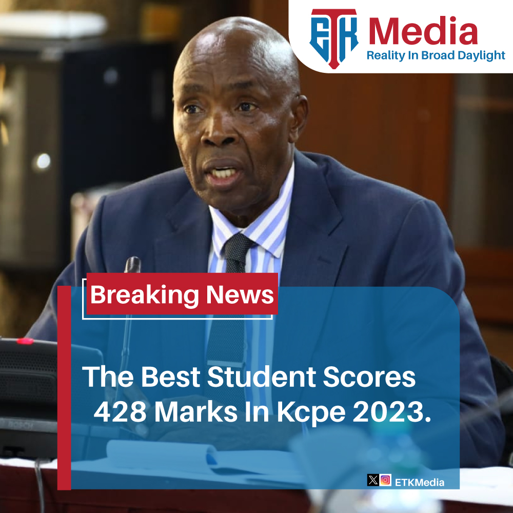#BreakingNews
The Best Student Scores 428 Marks In Kcpe 2023.
#KCPE #kcpe2023 #KCPERESULTS #NuruOkanga #AnnNjeriHarunMwau #LostAndFound53Billion #EducationcsEzekielMachogu #SouthC #VickyMuthiora #ElNino #Atwoli #SouthC #2023KCPE