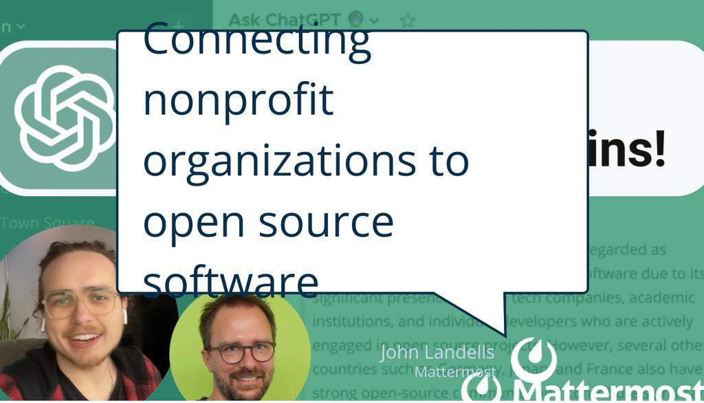 jlandells's tweet image. Make sure to take advantage and join the Mattermost nonprofit family today!

Read more 👉 lttr.ai/AJe0R

#OpenSourceSoftware #OpenSourceOrganizations #PowerfulCollaborationPlatform #NonProfitProgramParticipants