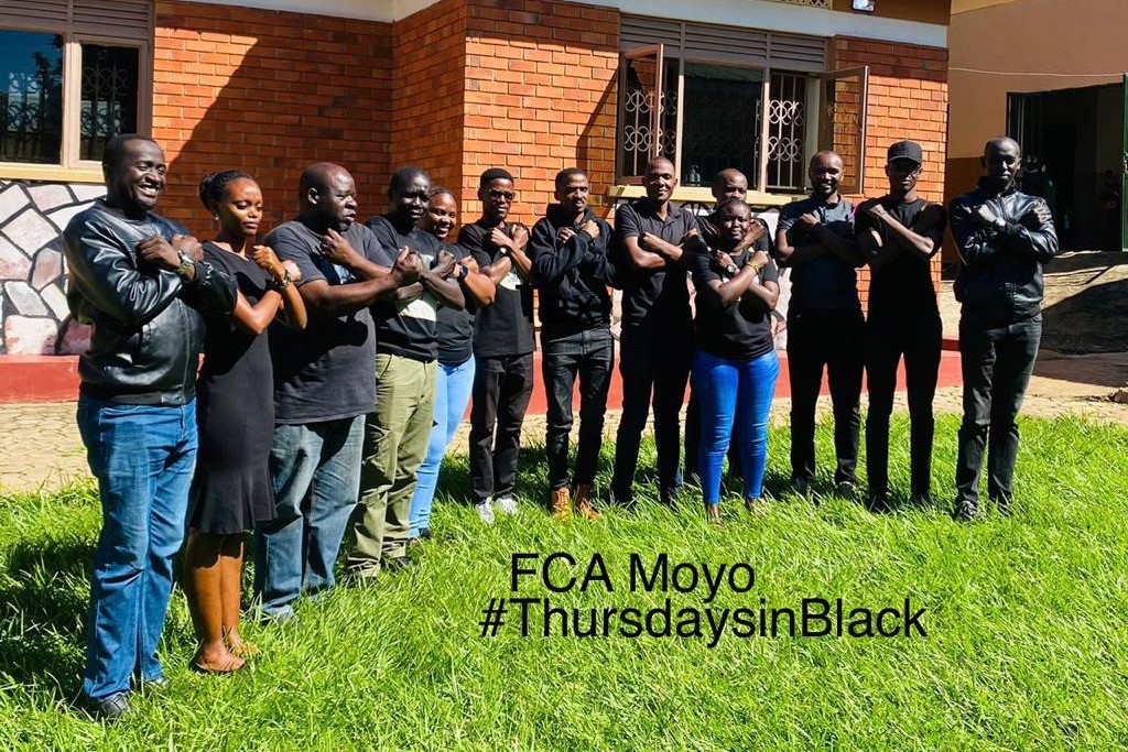 #ThursdaysinBlack: Our teams from Nakivale, Moyo and Kyaka field offices demonstrate their solidarity against gender based violence.