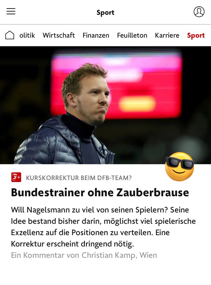 Der #DFB müsste meine Nummer eigentlich noch haben 😉😘
Danke <a href="/faznet/">Frankfurter Allgemeine</a> 😂