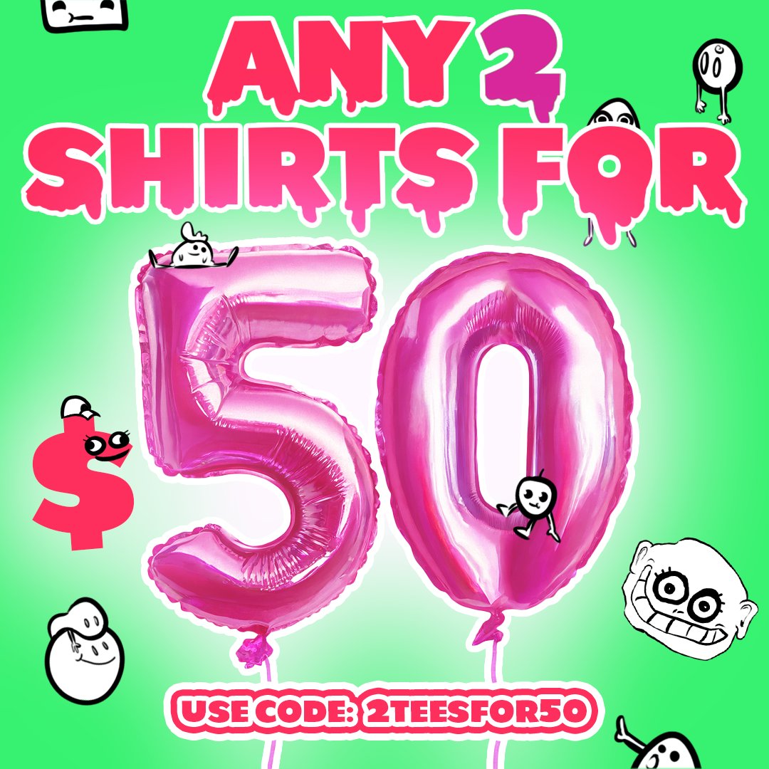 🖤Black Friday🖤 flatlineparty.com
Get any 2 shirts for just $50 and save a whopping $24 in the process!
Savings so big you could buy 4 Trading Card Booster Packs, or 2 Small Big Mac Meals, or a 6 pack of beer! But not a Tesla... Those kind of savings would end our business