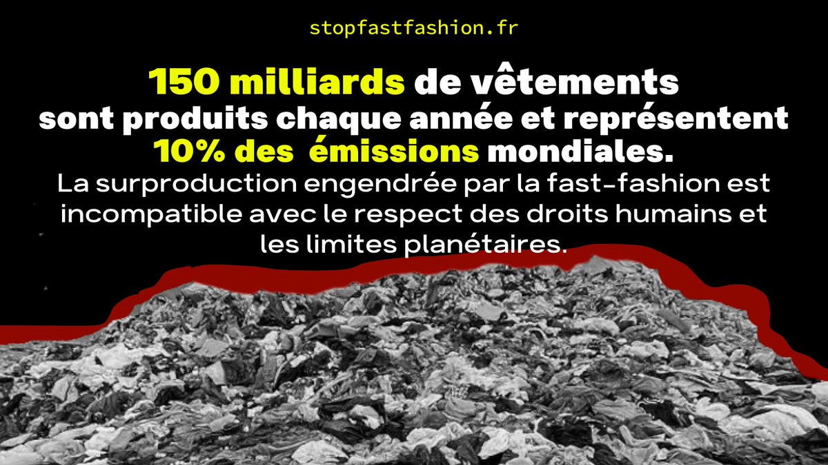 SHEIN, Primark, H&M, ZARA et les autres bafouent les droits humains et détruisent le climat : il est temps de dire #StopFastFashion !

Nous demandons une loi contre la #fastfashion !
Interpellez @BrunoLeMaire ici 👉 stopfastfashion.fr