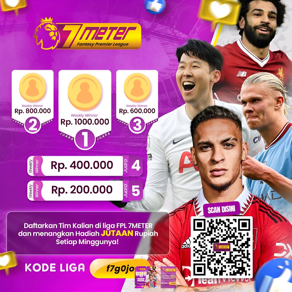 FPL_7Meter's tweet photo. π LIGA FPL 7METER π
π Total Hadiah Rp.3.000.000 (Setiap Minggu) π
πJadilah tim terbaik LIGA FPL 7METERπ
Daftar disini : https://t.co/VUyH2ZJN7d
#LigaFPL7METER #7METER #LigaFPL #EPL #FPL #FPLtips #FPLindo #FPLnews #fantasypremierleague #JoinFPL #JoinLigaFPL #JoinFPLindo https://t.co/0vI55QsNXr