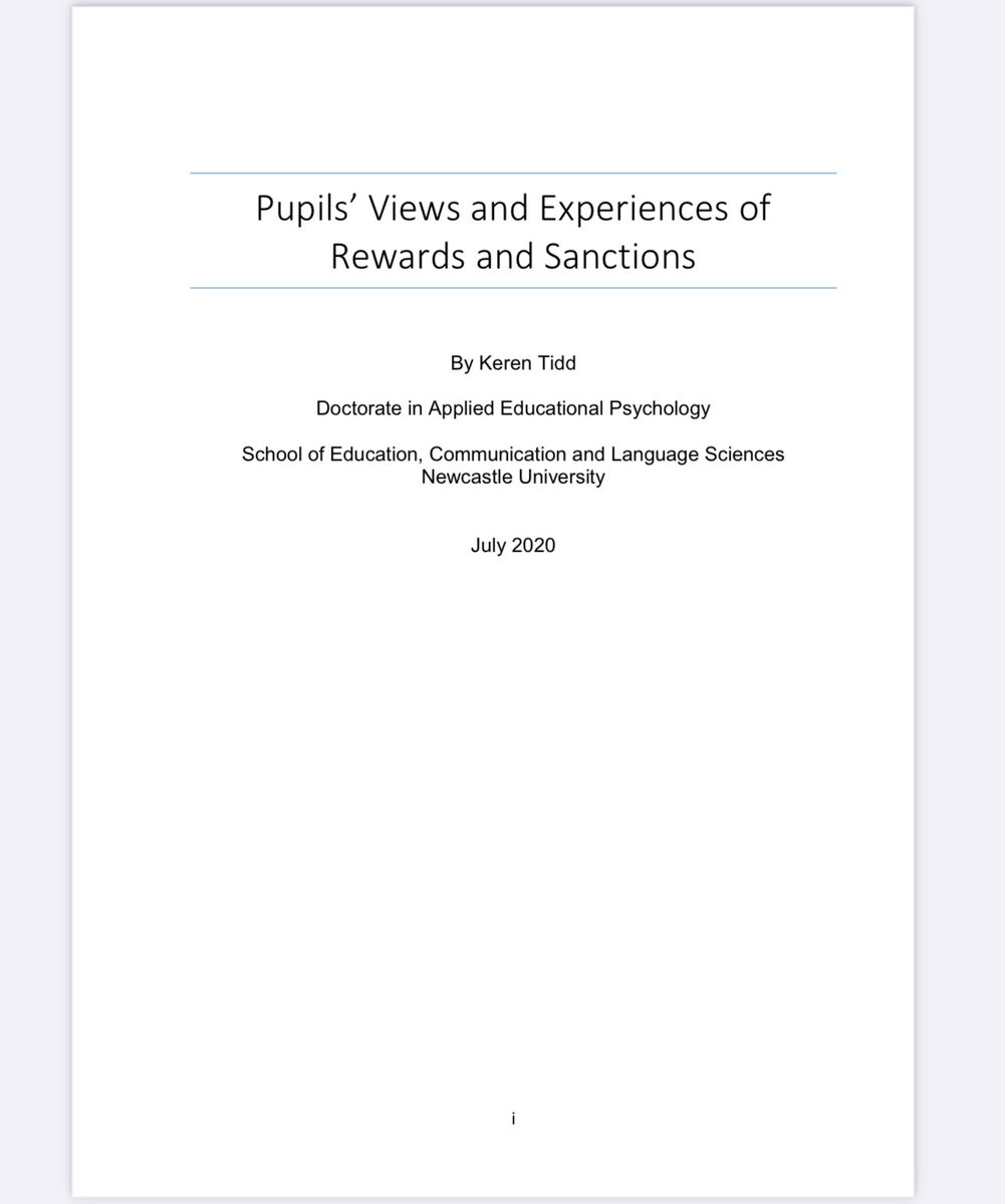 TeacherToolkit's tweet photo. 🔬 A very interesting research contribution on “Pupils’ Views and Experiences of
Rewards and Sanctions” in English state schools (Tidd, 2020).
“Sometimes they should just talk to the children…”
🔓 https://t.co/oTdNHLKO98
#EdDchat https://t.co/uADB2izH7i