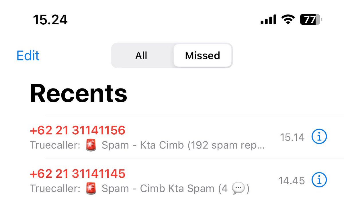 memutuskan utk menjawab telpon” telemarketer setelah lama hanya mengabaikan. lah, ternyata SOP nya skg, udh dijawab dan ditolak baik”, ditelponin terus😄

mau block ribuan nomer pun, sepertinya <a href="/CIMBNiaga/">CIMB Niaga</a> punya jutaan 😄
