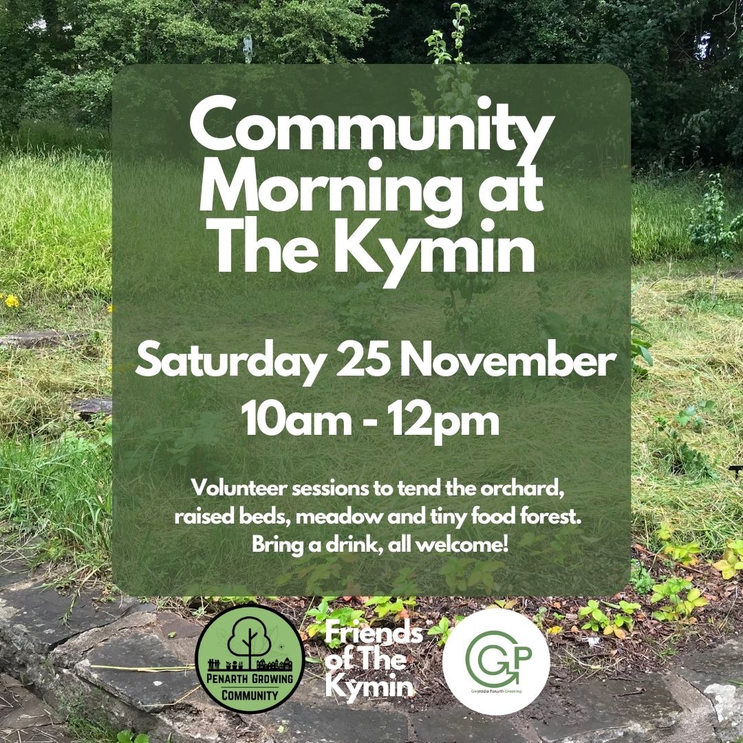 Morning! 

We are gathering with @friendsofthekymin for our next Community Morning this Saturday 25th. 

Plans including mulching the grass in the food forest!

Bring a drink for a short break at 11. 

Look forward to seeing those of you who can make it 🌱🌱

#penarth #thekymin