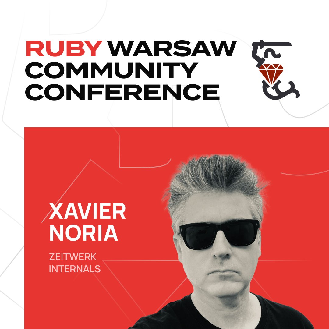 Visuality (@visualitypl) on Twitter photo It's time to announce the first speaker of the Ruby Warsaw Community Conference!
<a href="/fxn/">Xavier Noria</a> is the author of Zeitwerk - the gem that has finally fixed autoloading in Rails. He has been presented several awards for his OSS work, including an Outstanding Performance Fukuoka Ruby Award🔥 It's time to announce the first speaker of the Ruby Warsaw Community Conference!
<a href="/fxn/">Xavier Noria</a> is the author of Zeitwerk - the gem that has finally fixed autoloading in Rails. He has been presented several awards for his OSS work, including an Outstanding Performance Fukuoka Ruby Award🔥