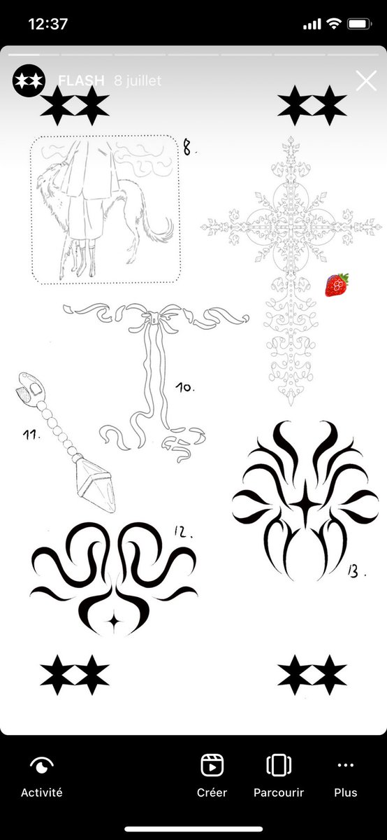 Hello ! 
Je tattoo sur Paris à l’Iris Pourpre, il me reste des créneaux pour novembre à prix tout doux comme je débute ! Si t’as un projet qui peut me correspondre envoie moi un dm ✨ ig : Dreiyma.707