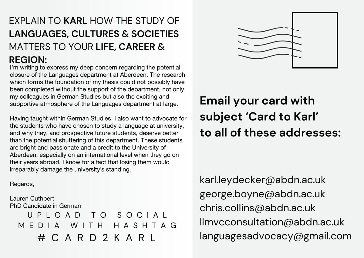 laurenycuthbert's tweet photo. A small thread on why I believe it is so vital to do everything we can to #SaveUOALanguages
#Card2Karl #Greetings2George #CallingChris https://t.co/7ZO9bvr7yl