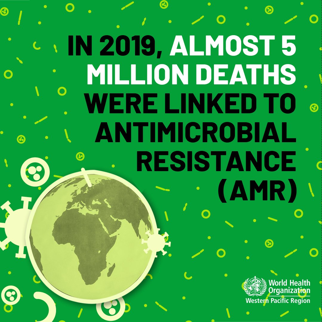 WHOWPRO's tweet image. #AntimicrobialResistance (AMR) can make HIV, tuberculosis, gonorrhoea and even simple urinary tract infections harder to treat.

#WorldAMRAwarenessWeek