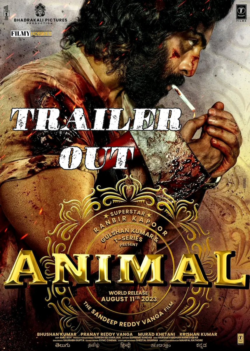 FilmyHobbies's tweet photo. ANIML TRAILER OUT NOW : STARRING: #RANBIRKAPOOR - #RASHMIKAMANDANNA - #BOBBYDEOL - #ANILKAPOOR - DIRECTED BY - #SandeepReddyVanga

#AnimalTrailer : https://t.co/L71juBMROG https://t.co/y9jJxBKMr0