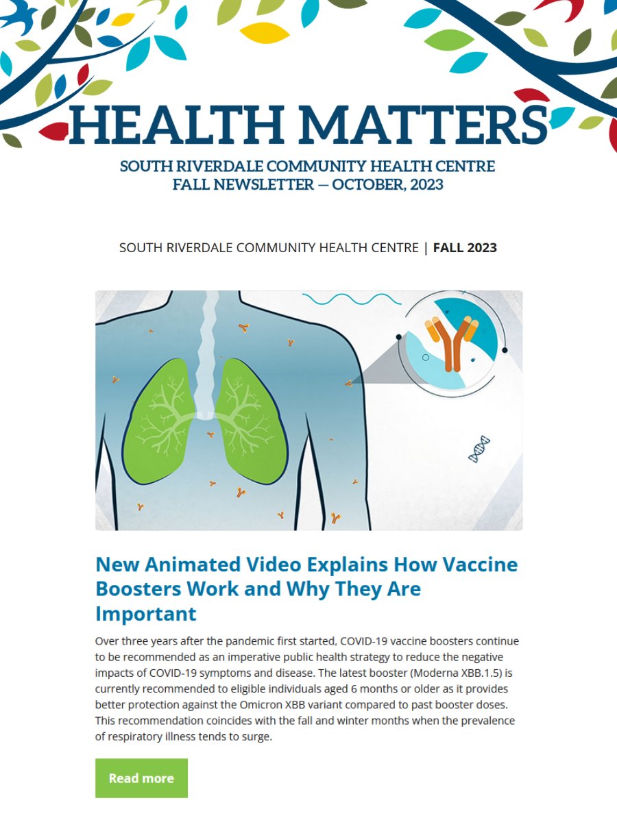 #ICYMI we discussed the launch of our new animated video, which explains how vaccine boosters work to strengthen your immune system and why they are important, in our latest Health Matters Fall 2023 Newsletter! Read this article and others here bit.ly/45Q0kpT