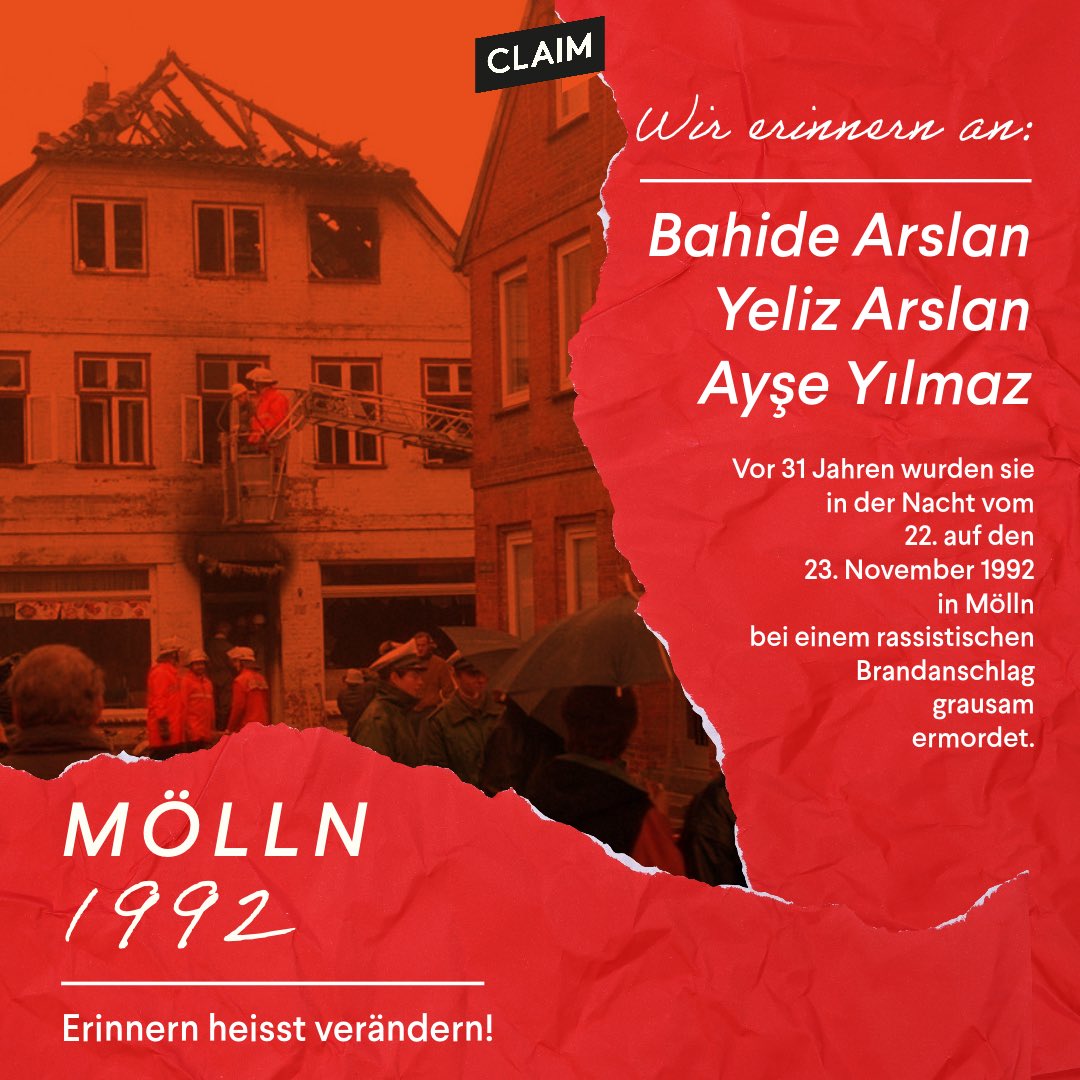 📍Wir erinnern an: 

🌹Bahide Arslan (51 J.),  
🌹Yeliz Arslan (10 J.) und  
🌹Ayşe Yılmaz (14 J.),  

❗️Erinnern heißt verändern❗️Wir vergessen nicht❗️