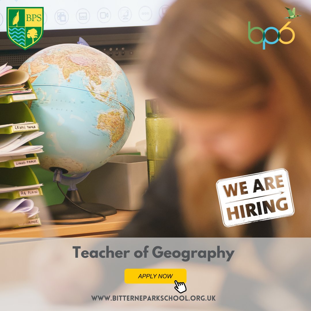 Do you know how to get the best out of students? We are seeking to appoint a reflective and committed teacher to join our successful Geography Department from April or September 2024. Please visit our website to find out more - bitterneparkschool.org.uk/our-school/job…