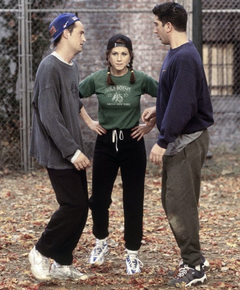 Chandler in the Air Resistance, Rachel in the Air Max 96, and Ross in the Air Torrid back in ‘96. #HappyThanksgiving