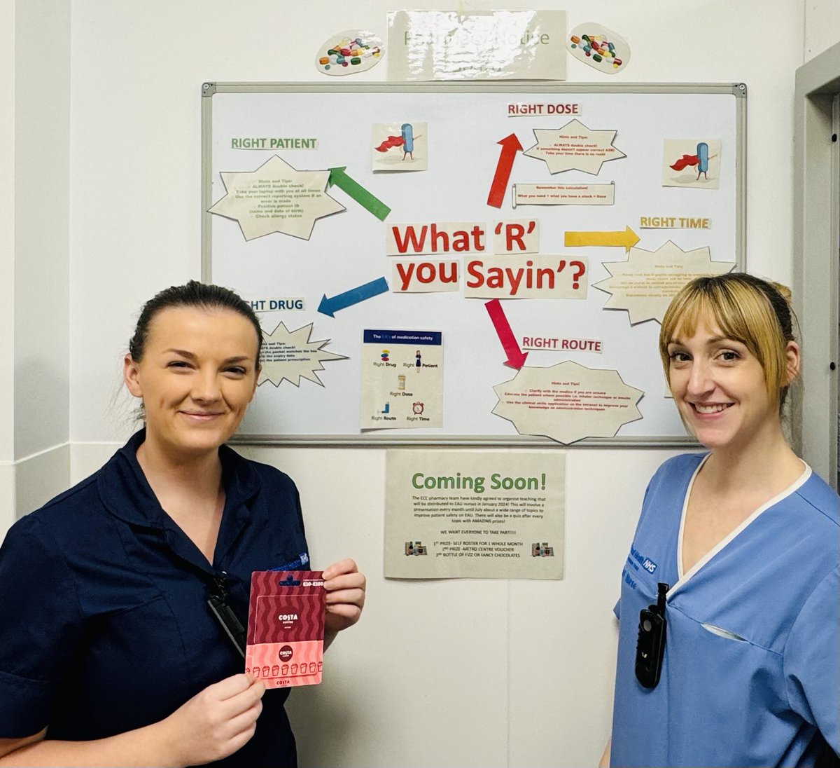 🌟 Well done to EAU <a href="/Gateshead_NHS/">Gateshead Health NHS Foundation Trust</a> for winning the medicines safety board competition! #medSafetyWeek 🎉 We had some fantastic entries!! 💙🧡Enjoy your Costa voucher ☕️ <a href="/emm4hall/">Emma Hall</a> <a href="/CranmerPolly/">Polly Cranmer</a> <a href="/sharon_surrey/">Sharon surrey</a> <a href="/sarahbrowbank/">Sarah Browbank</a>