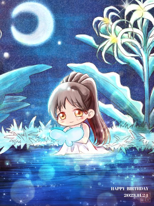 「crescent moon white dress」 illustration images(Latest)