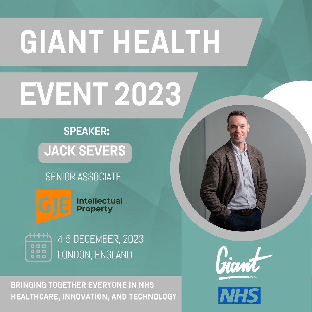 Join <a href="/GJE_llp/">Gill Jennings & Every</a> Senior Associate and European and UK Patent Attorney, Jack Severs on 4 Dec,London at #GIANT2023 for his talk “Unlocking the value of Innovation: The #IP Roadmap for #HealthTech #startups”
Register now:
giant.health/tickets
#innovation #healthcare #digitalhealth