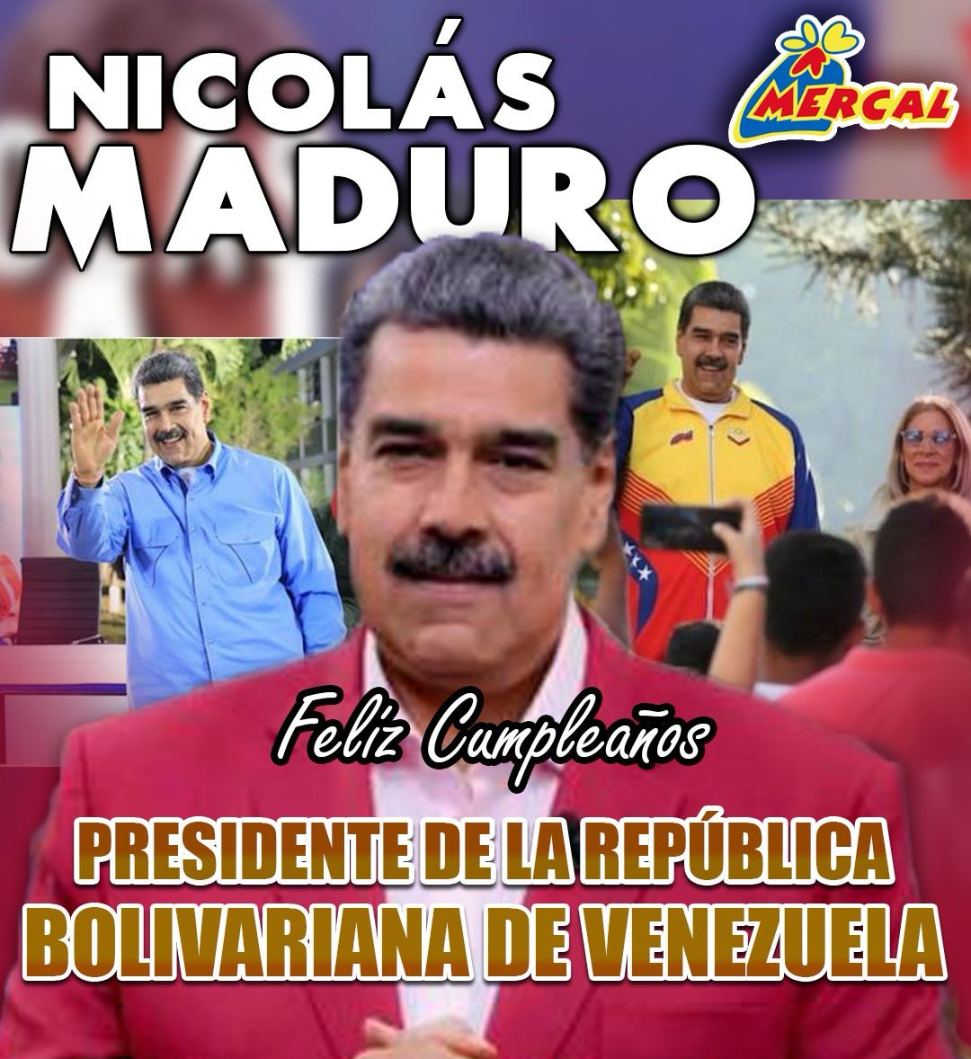 Mercal Oficial (@mercaloficial) on Twitter photo La Familia <a href="/MercalOficial/">Mercal Oficial</a> felicita en este día especial a nuestro presidente <a href="/NicolasMaduro/">Nicolás Maduro</a>, quien arriba a sus 61 años lleno de felicidad, valentía y amor por nuestra patria. Le deseamos bendiciones para que continúe defendiendo el legado del Comandante Hugo Chávez. La Familia <a href="/MercalOficial/">Mercal Oficial</a> felicita en este día especial a nuestro presidente <a href="/NicolasMaduro/">Nicolás Maduro</a>, quien arriba a sus 61 años lleno de felicidad, valentía y amor por nuestra patria. Le deseamos bendiciones para que continúe defendiendo el legado del Comandante Hugo Chávez.