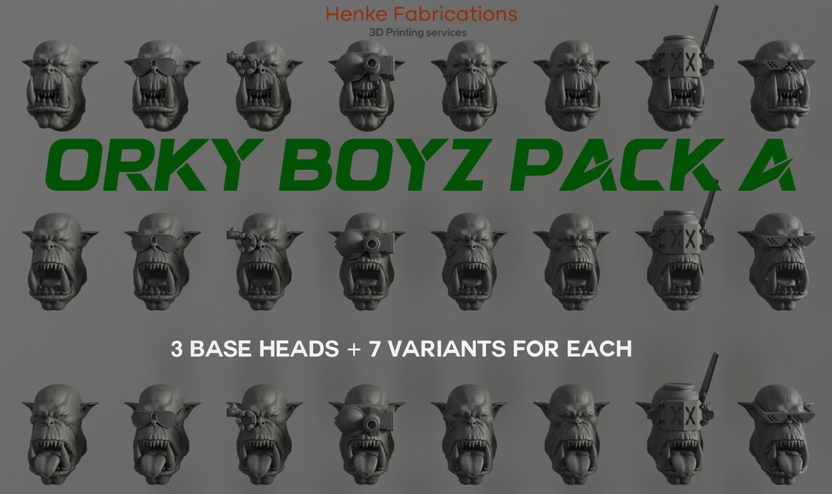 Henkefab's tweet photo. New STL pack! available here https://t.co/mkQdUsICQO
#ork #miniaturepainting #3Dprinting https://t.co/mov3XfA3KC