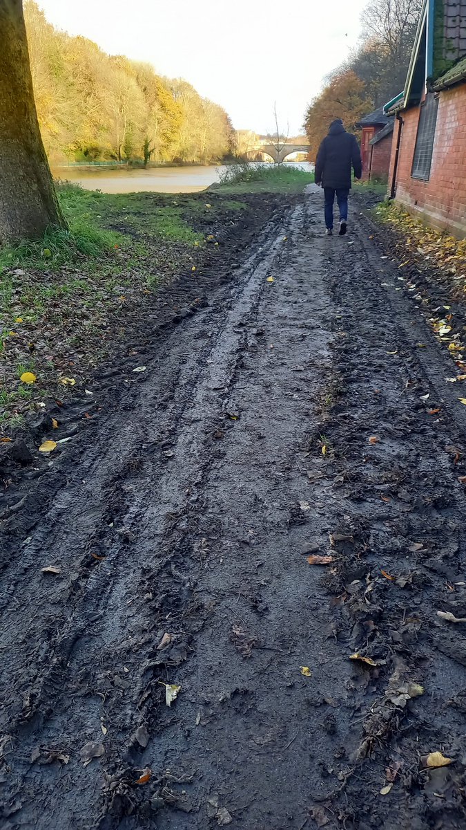 eveanphil's tweet photo. @DurhamCouncil a lovely walk around the Riverside this morning ruined by churned up mud on paths presumably by council vehicles https://t.co/9xsrNS8xnh