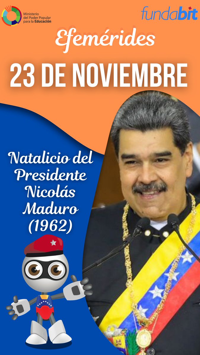 CBITNvaEsparta's tweet image. #23Noviembre El equipo de Tutores y Tutoras #CBIT  de @Fundabit_ en #NuevaEsparta le deseamos un Feliz Cumpleaños 🎂🎈 al Presidente @NicolasMaduro.
#DiosTeBendigaMaduro

@Gabrielasjr @_LaAvanzadora @leivi24 @MPPEDUCACION