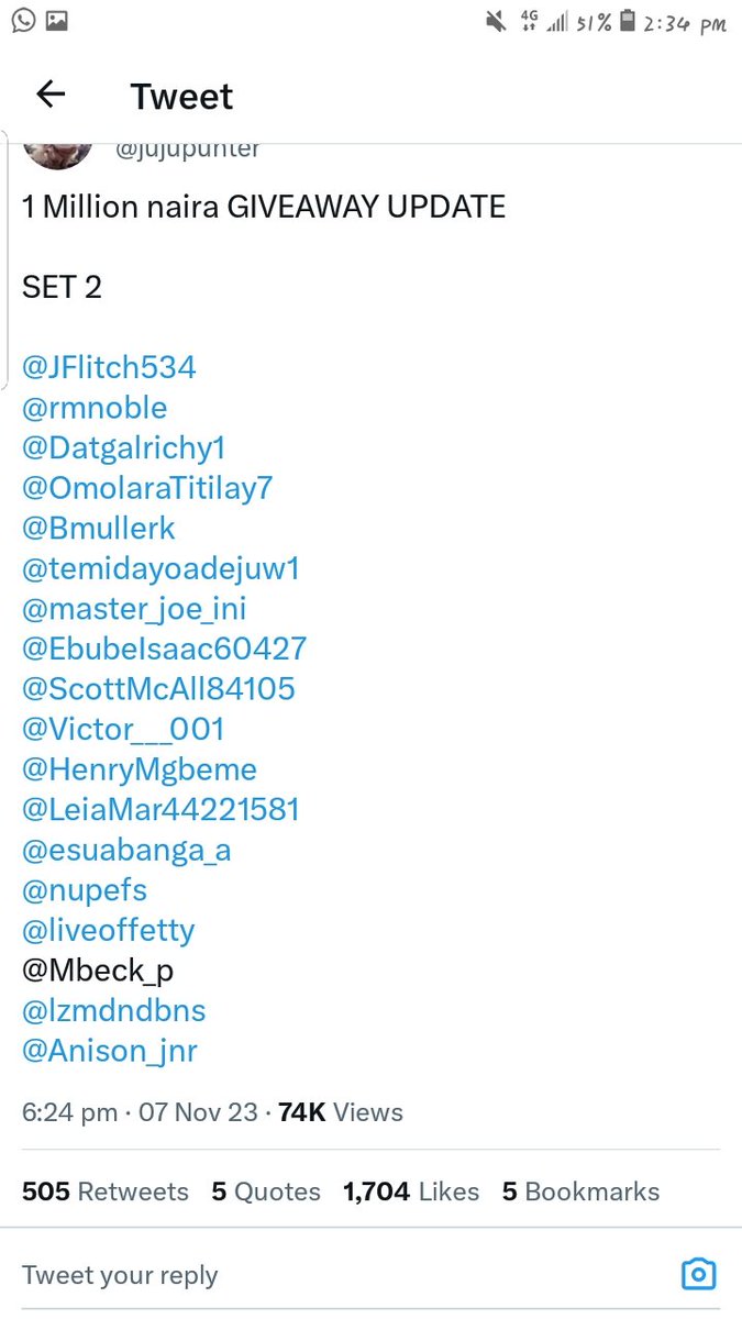 @liveoffetty Lol. I won 10k  when he quoted my handle and he sent it but he mistakenly skipped my name on the other list