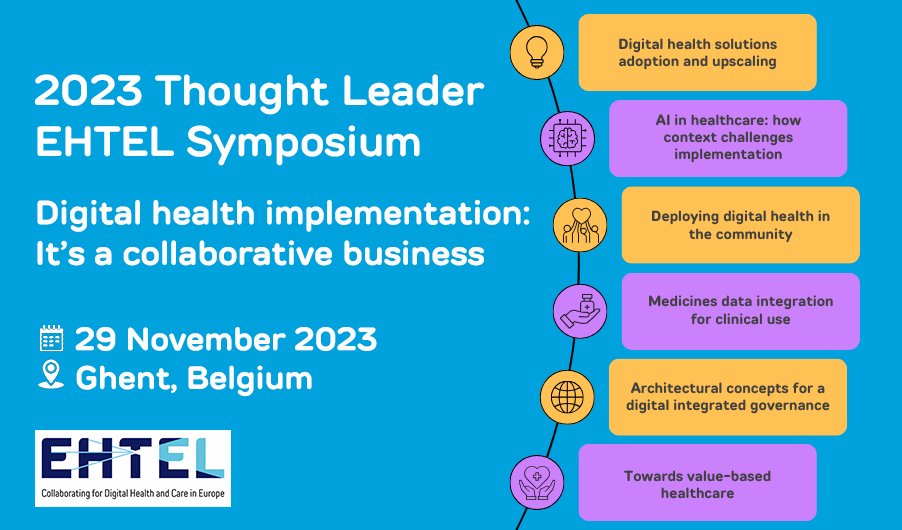 📣 Register today and join EHTEL online on 29 November, free of charge! Participation is open!

💡Get lots of ideas on how #digitalhealth challenges can be met through #collaboration at the 2023 #EHTEL_Symposium.

See the agenda and register 👉bit.ly/4930jSC