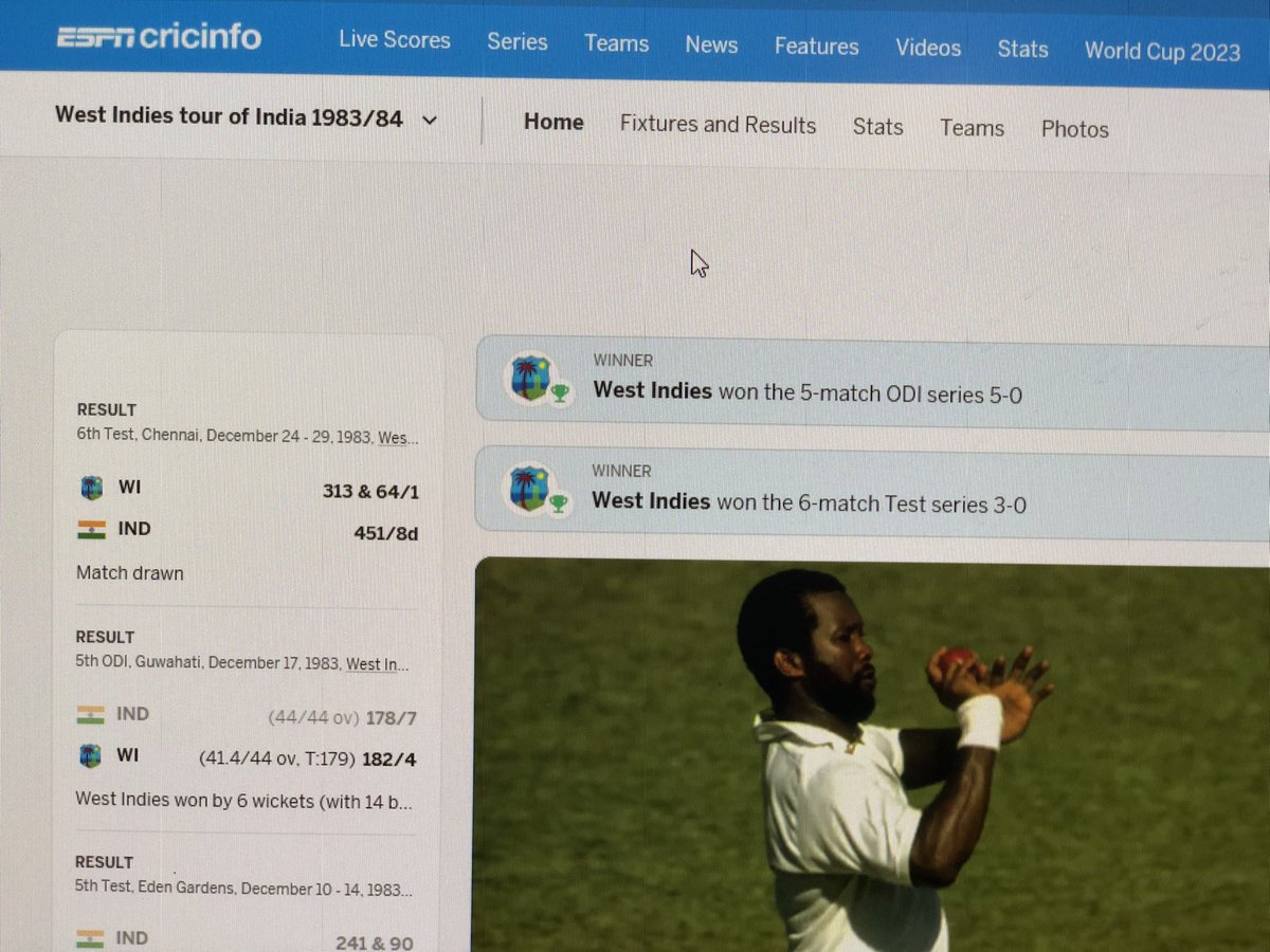 manan4india's tweet photo. After 1983 cricket world-cup, West-Indies tour India to show the world that final was a fluke. https://t.co/ZpPio967cj