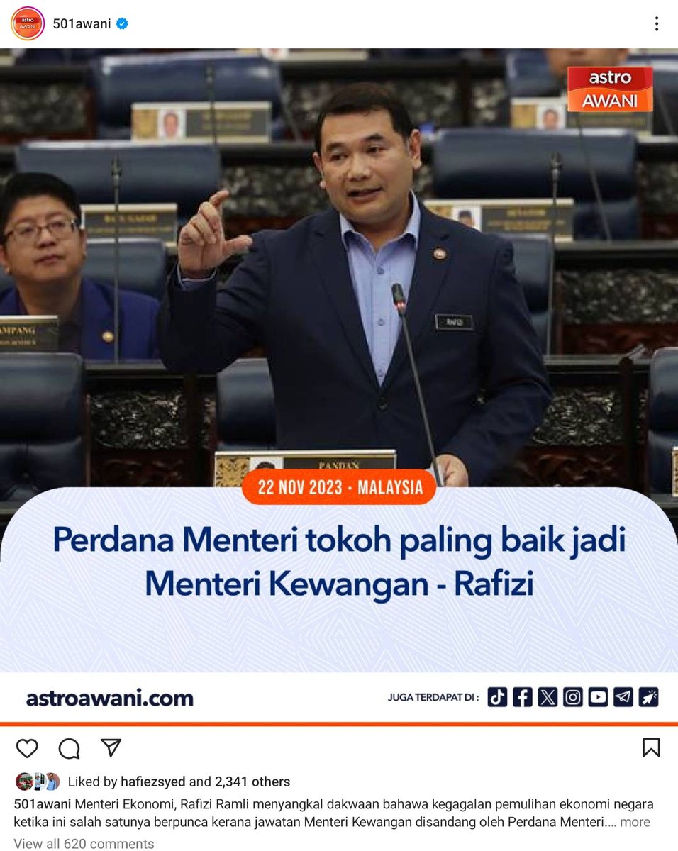 SyedFadhli89's tweet photo. Rafizi kata: PM tokoh paling baik jadi Menteri Kewangan
Rakyat kata: Penilaian Anwar sebagai PM merosot 50 peratus, rakyat bimbang keadaan ekonomi .
Kerajaan Madani hendak terus hidup dalam sindrom penafian, teruskanlah tetapi jangan lupa hakikatnya rakyat cerdik dalam menilai. https://t.co/W50cUZIyAd