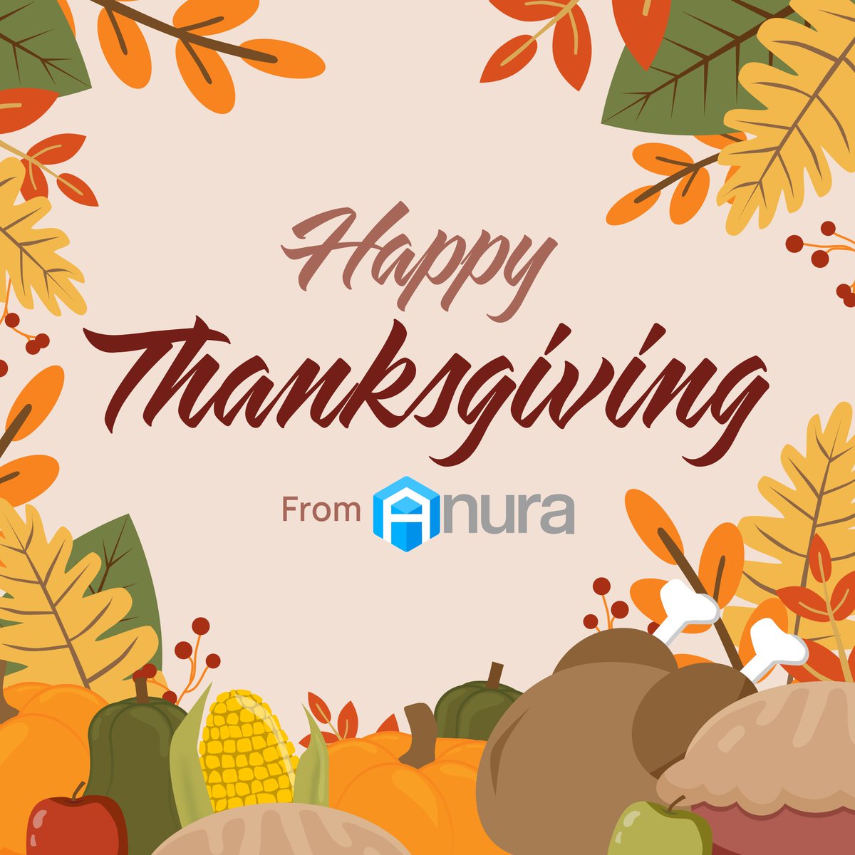 🦃✨ Gobble, gobble! Wishing you a turkey-rific #Thanksgiving from the Anura crew! #Grateful for our amazing clients, partners, and friends who make every day extraordinary. May your day be stuffed with laughter, warmth, and lots of pumpkin pie. #HappyThanksgiving! 🌟🍗