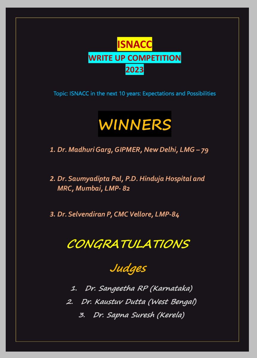 Winners of the ISNACC's Write Up Competition, 2023