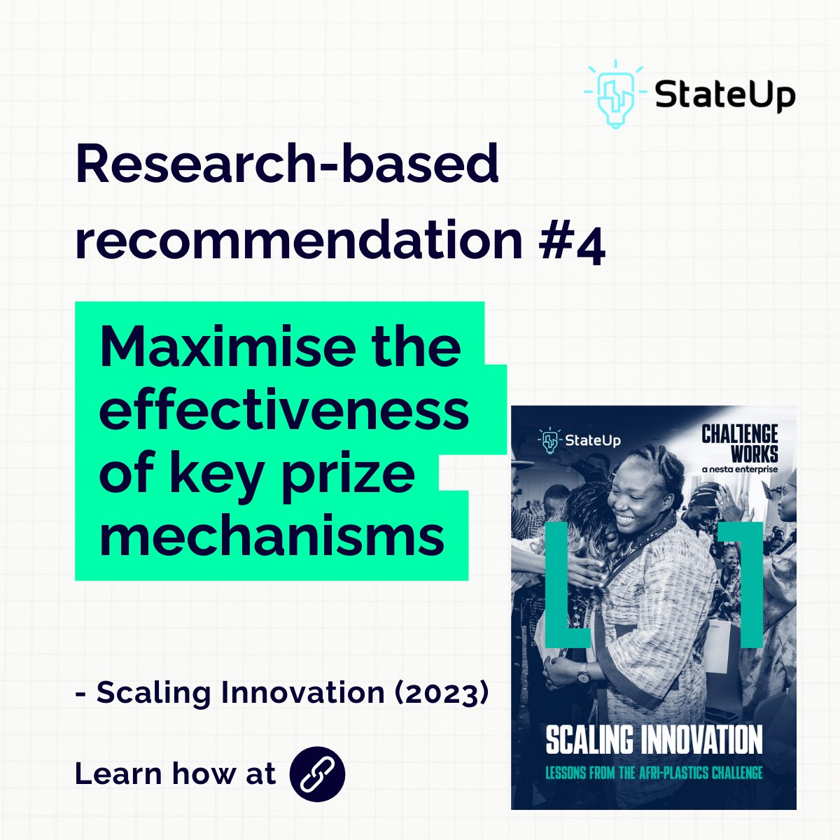 ✨ Happy Thanksgiving! Feeling thankful to a #publicpurpose innovator? Send them the link below to receive all 5 recommendations in their inbox tomorrow!

How to Scale Innovation Using Challenge Prizes

stateup.co/unlocking-scal…