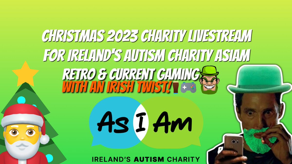 🚨 Save the Date! 🚨

This years charity stream is in support of AsIAm.ie which is a leading Autism Charity in Ireland!

Livestream commences 7:30PM Friday December 1st 2023

Livestream will be a boomer shooter extravaganza with old school FPS games on rotation!