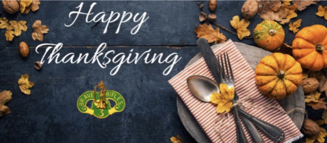Happy Thanksgiving, #BraveRifles! 🍁 We are grateful for our incredible Troopers today and everyday! Wishing you all a day filled with joy, warmth, and the company of loved ones. Enjoy your well-deserved celebration!