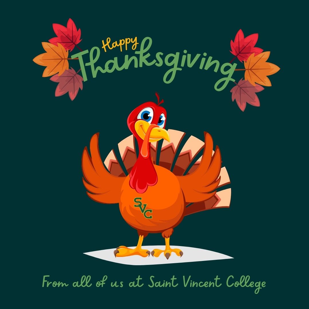 Wishing you a joyful and grateful Thanksgiving from our Saint Vincent College family to yours! 🦃🍁 #HappyThanksgiving #Gratitude #SaintVincentCollege