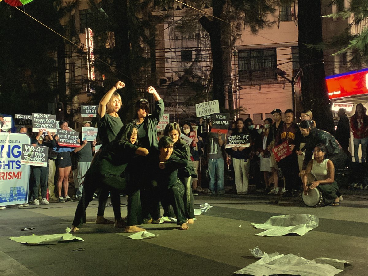 UPBaguioUSC's tweet photo. TIGNAN: Nakiisa ang UP Baguio University Student Council sa naganap na protest action ngayong araw para sa International Day to End Impunity at Day of Action Against Terrorist Designation.
#DefendCordilleraPH
#StandWithCPA https://t.co/SA8qkVGFcy