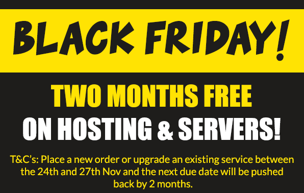 D9Hosting's tweet photo. We are a day early but who cares? All new orders and upgrades receive TWO MONTHS FREE on top of the existing discounts. Simply place an order and months 2 and 3 of your service are free! #servers #hosting #vps #BlackFriday https://t.co/hsS4qhFuhG