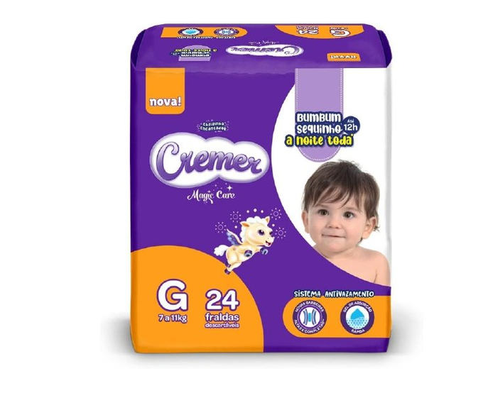 Cremer – Fralda infantil, Jumbo G, 24 Unidades