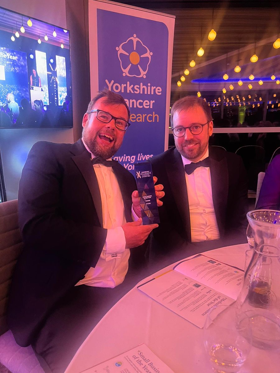 Sycous's tweet photo. What a night! Excited to announce that Sycous have WON Small Business Of The Year at this year’s @yorkshirepost Excellence in Business awards! Huge thank-you to our amazing Sycous team and congratulations to the other winners and nominees. https://t.co/gAFUvuXgzs