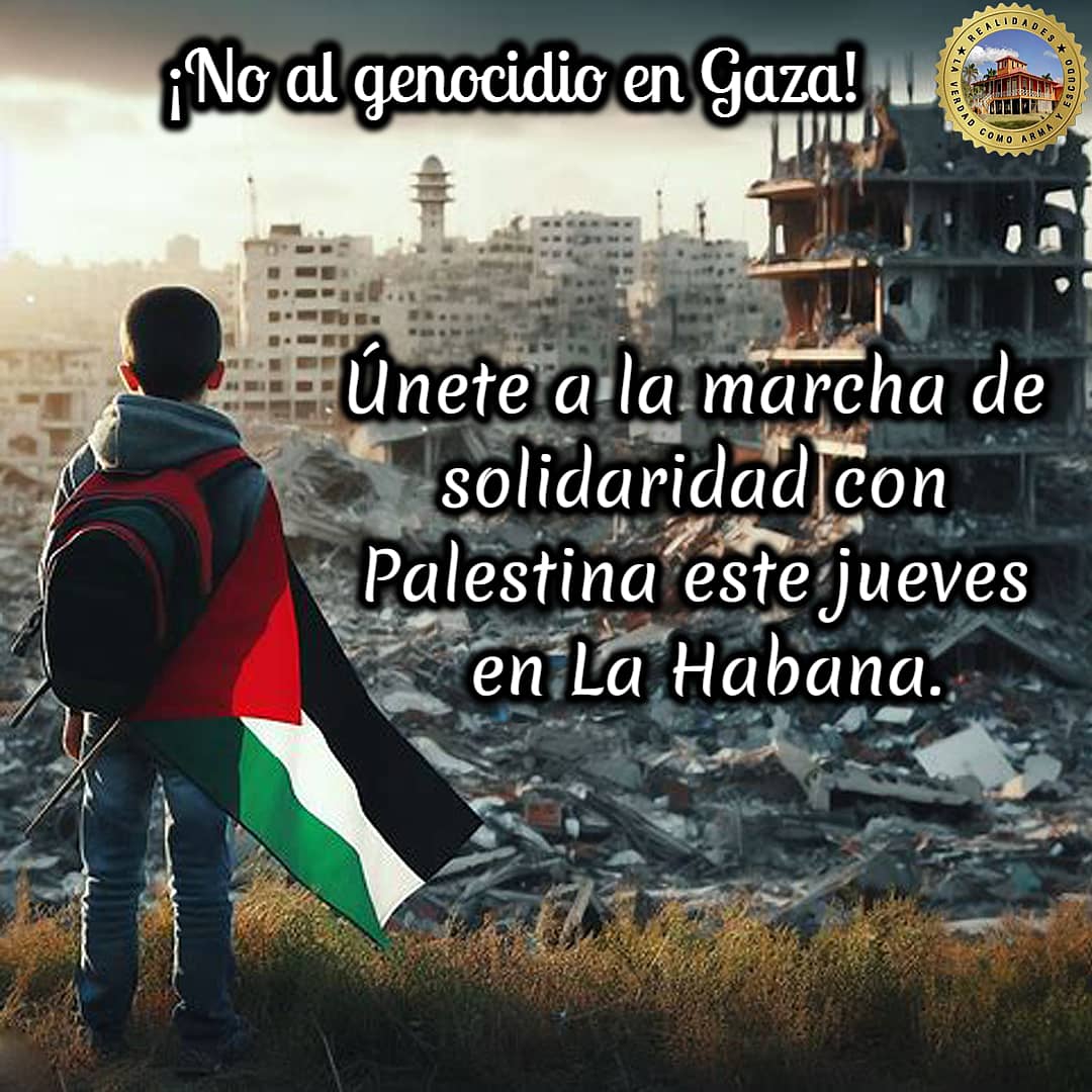 "La historia no perdonará a los indiferentes. Y no estaremos entre ellos. Es tiempo de poner fin a la filosofía del despojo para que muera por falta de incentivos la filosofía de la guerra".  Miguel Díaz-Canel Bermúdez. #FreePalestina