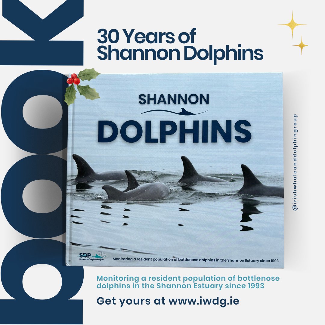 🎄 Give the gift of reading this Christmas. A new book titled Shannon Dolphins was published in celebration of the 30th anniversary of the Shannon Dolphin long-term project. Available at iwdg.ie. All proceeds goes directly to support the @ShannonDolphins.