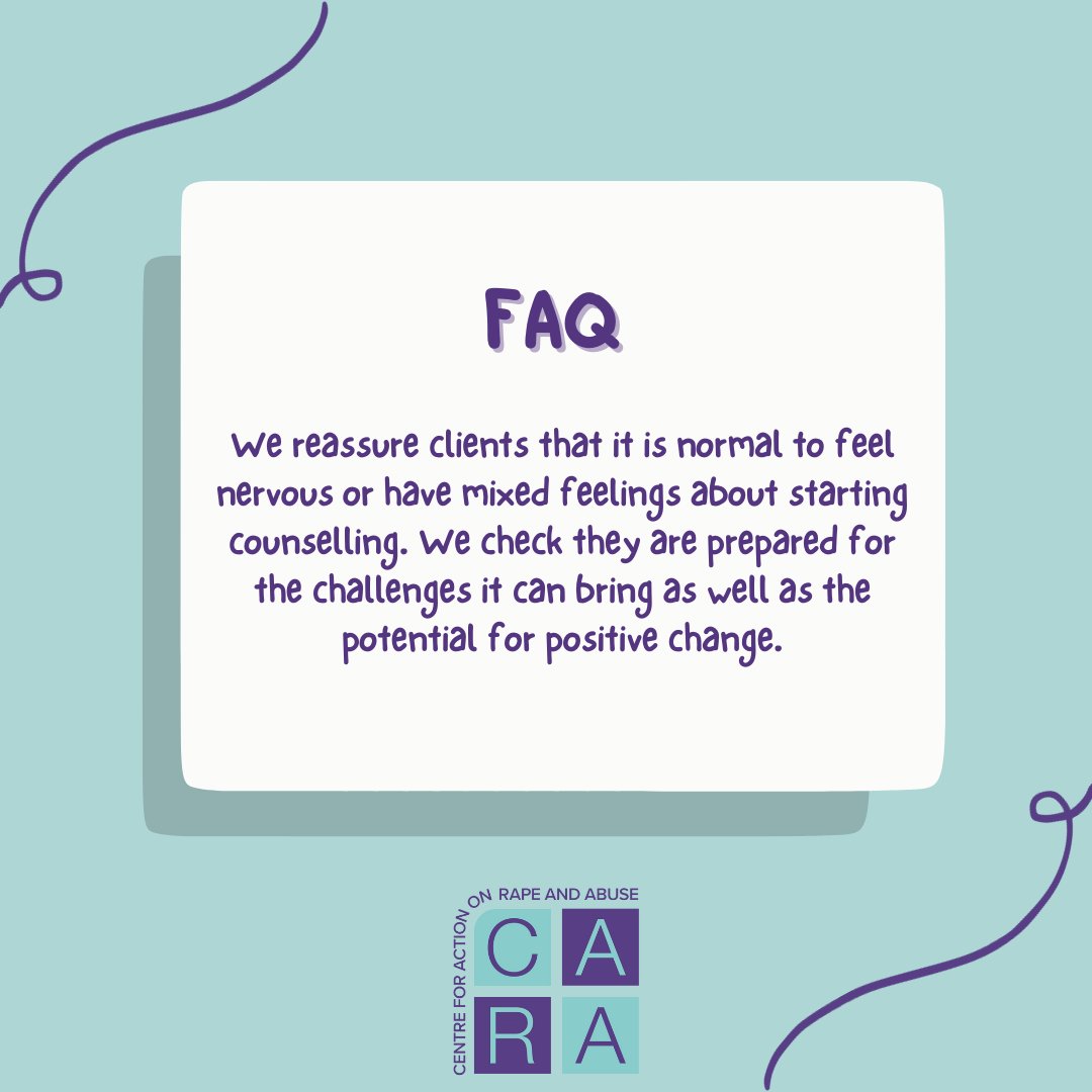 This week's FAQ! 
#supportingsurvivors #survivorsofsexualviolence #frequentlyaskedquestions #counsellingforsurvivors