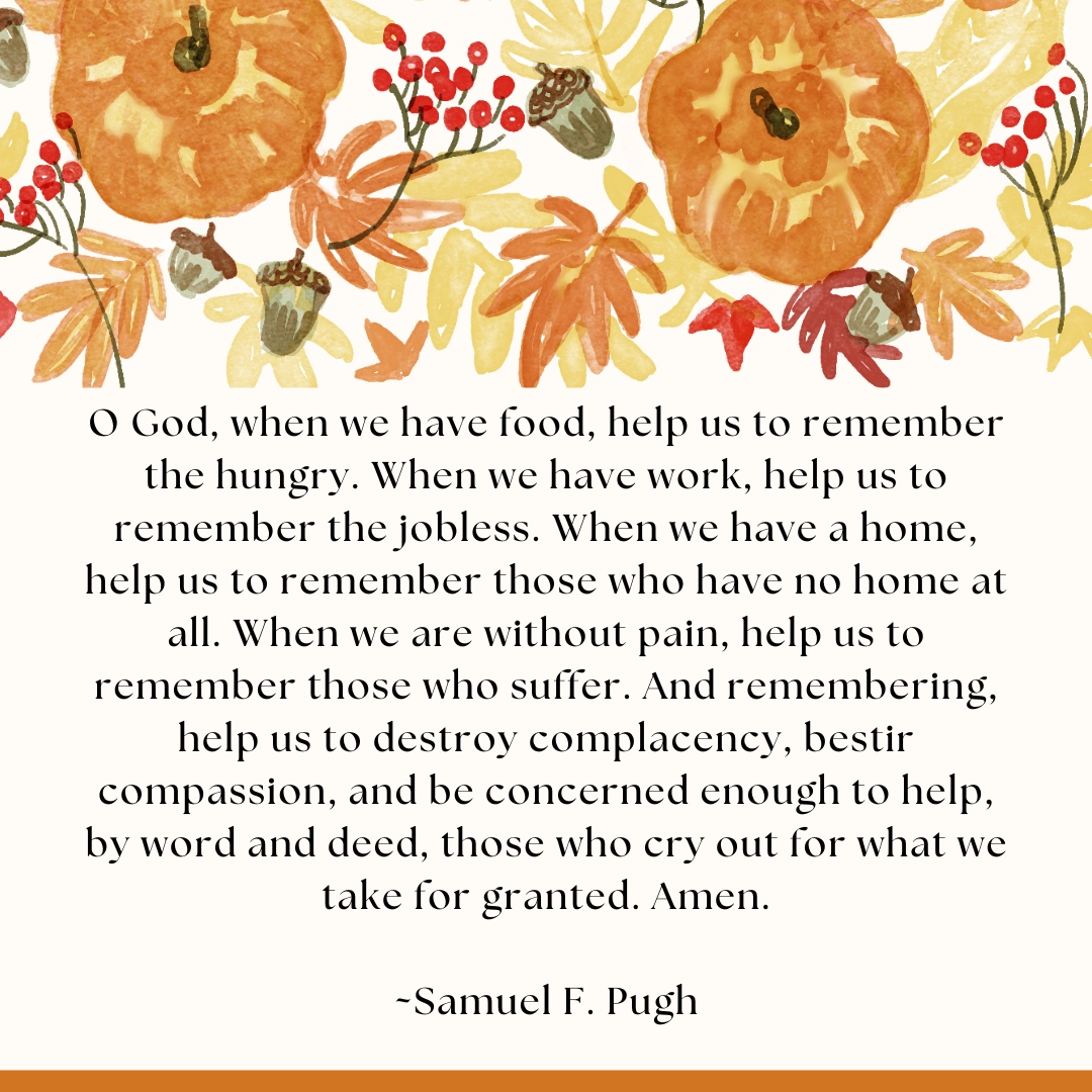 A blessing for your table today, with gratitude for the Hayes Barton community.