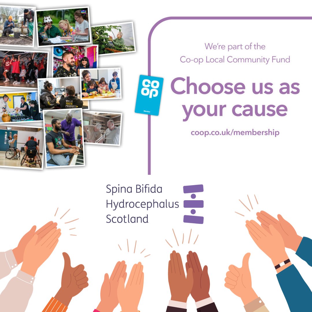 😀Spina Bifida Hydrocephalus Scotland is part of the @Coopuk Local Community Fund, to find out more about our project and to choose us as your cause, click here membership.coop.co.uk/causes/83075