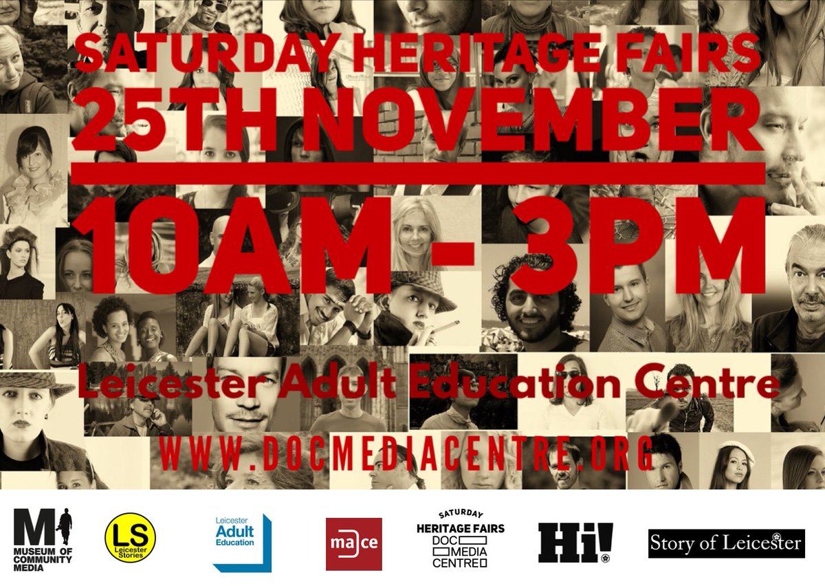 Join a range of local grassroots #Heritage organisations, projects & groups from across #Leicester #Leicestershire & #Rutland this weekend, part of @DocMediaCentre #SaturdayHeritageFairs #EngagingHeritage #IndependantHeritageNetwork #Leicester