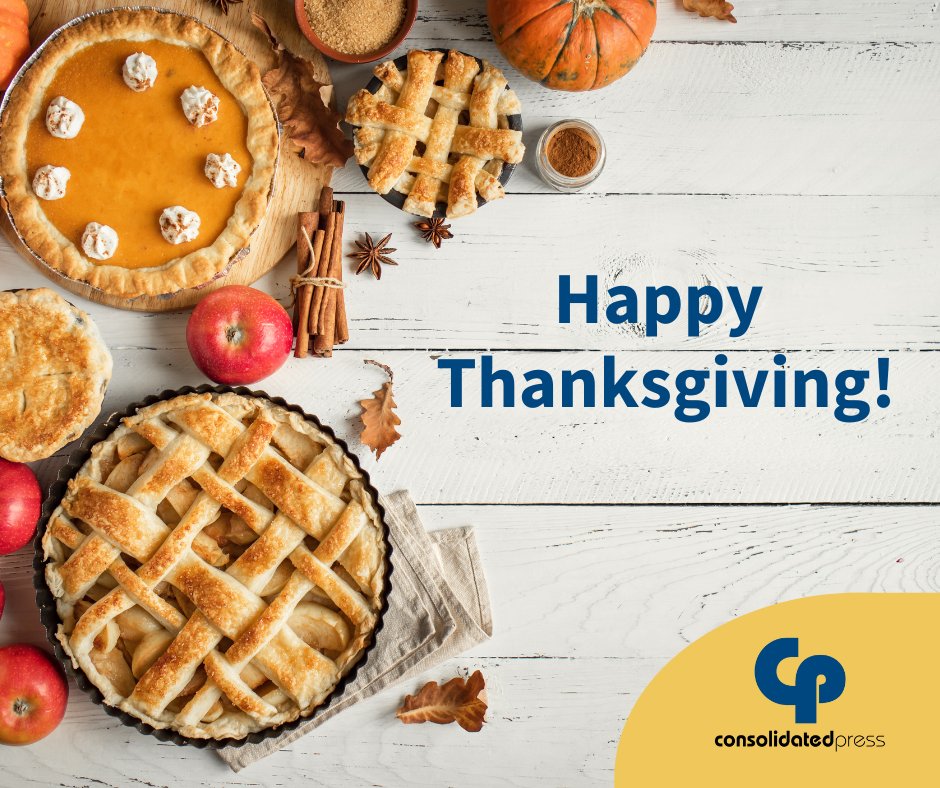 CPResults's tweet photo. Wishing everyone a Happy Thanksgiving! We're so thankful for all those who are part of the Consolidated Press family! 🤎 https://t.co/BYhxF81lUl
