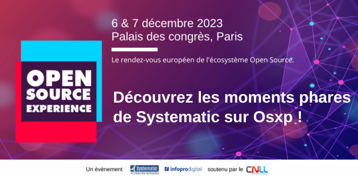 HubOpenSource's tweet photo. 📢Systematic porte le salon @OSXP_Paris et organise aussi plusieurs temps forts !
👉Remise de prix, interviews, restitution d’enquête, stand,…

🚀Retrouvez les moments phares de @Pole_Systematic et son @HubOpenSource sur le salon.
👉 https://t.co/coaqDeYhb8 https://t.co/yreUmUAKCV