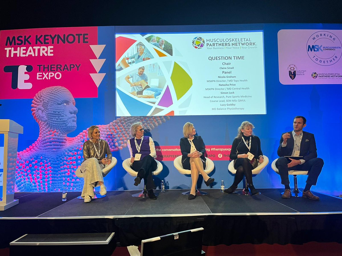 msk_partners's tweet photo. #MSKShow Excellent discussion on stage with lots of food for thought on sustainability, profitability, collaboration, the future of MSK care, low value vs high value care: raising each other up. @TherapyExpo
@nicgrahamtops @nicgrahamtops
@LucyGoldby
@CentralHealth
@puresportsmed https://t.co/tKxXDxHwGY